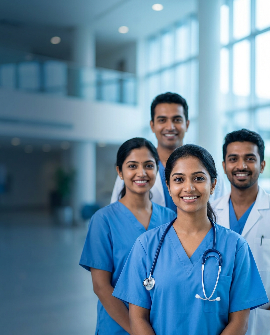 Healthcare professionals supporting international placements