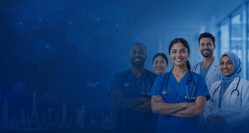 Healthcare professionals supporting international placements